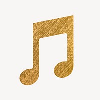 Music note app icon, gold illustration vector