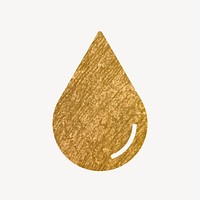 Water drop, environment icon, gold illustration vector