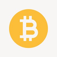 Bitcoin cryptocurrency icon, flat graphic vector