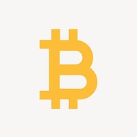 Bitcoin cryptocurrency icon, flat graphic psd