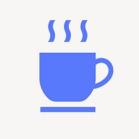 Coffee mug, cafe icon, flat graphic vector