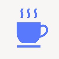 Coffee mug, cafe icon, flat graphic psd