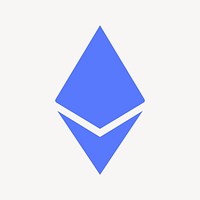 Ethereum cryptocurrency icon, flat graphic vector