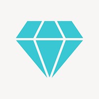 Diamond shape icon, flat graphic vector