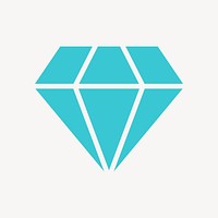 Diamond shape icon, flat graphic
