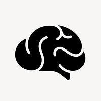 Brain, education icon, flat graphic psd