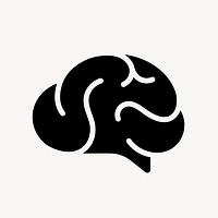 Brain, education icon, flat graphic vector