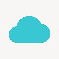 Cloud storage icon, flat graphic psd