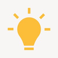 Light bulb icon, flat graphic psd