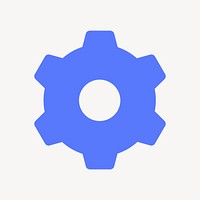 Cog, settings icon, flat graphic psd