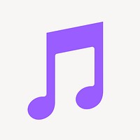 Music note app icon, flat graphic psd