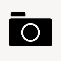 Camera app icon, flat graphic psd