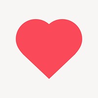 Heart shape icon, flat graphic psd