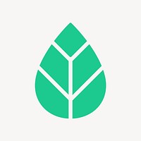 Leaf, environment icon, flat graphic vector