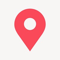 Location pin icon, flat graphic psd