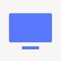 Computer screen icon, flat graphic vector