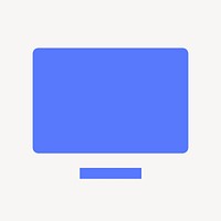 Computer screen icon, flat graphic psd