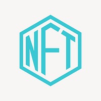 NFT  cryptocurrency icon, flat graphic vector