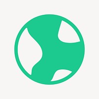 Environment globe icon, flat graphic vector