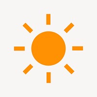 Sun, weather icon, flat graphic psd