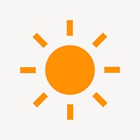 Sun, weather icon, flat graphic vector