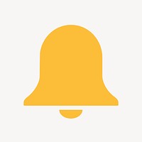Bell, notification icon, flat graphic vector