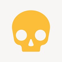 Human skull icon, flat graphic psd