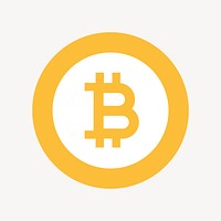 Bitcoin cryptocurrency icon, flat graphic vector