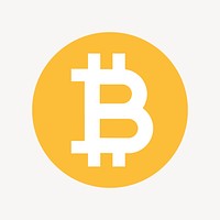 Bitcoin cryptocurrency icon, flat graphic psd