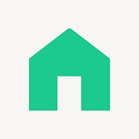 Home icon, flat graphic vector