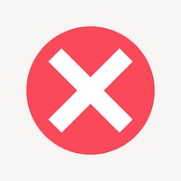 X mark icon, flat graphic vector