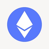 Ethereum cryptocurrency icon, flat graphic vector