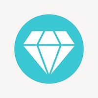 Diamond shape icon, flat graphic vector