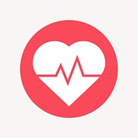 Heartbeat, health icon, flat graphic vector