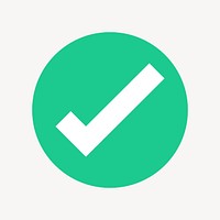 Check mark icon, flat graphic vector