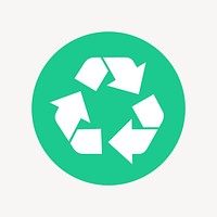 Recycle, environment icon, flat graphic vector