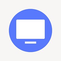 Computer screen icon, flat graphic vector