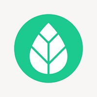 Leaf, environment icon, flat graphic vector