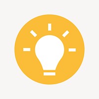 Light bulb icon, flat graphic psd