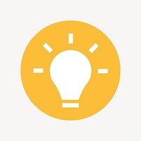 Light bulb icon, flat graphic vector