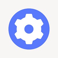 Cog, settings icon, flat graphic vector