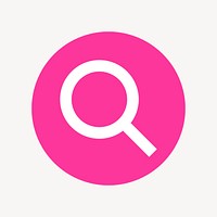 Magnifying glass, search icon, flat graphic vector