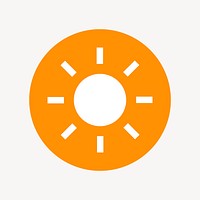 Sun, weather icon, flat graphic vector