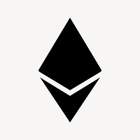 Ethereum cryptocurrency icon, flat graphic vector