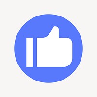 Thumbs up, like icon, flat graphic vector