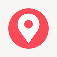 Location pin icon, flat graphic psd