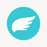 Wing icon, flat graphic vector