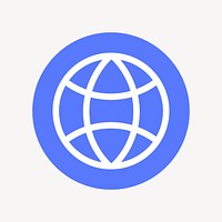 Globe grid icon, flat graphic vector