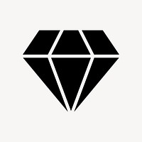 Diamond shape icon, flat graphic psd