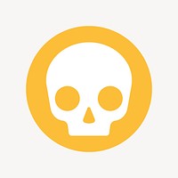 Human skull icon, flat graphic vector